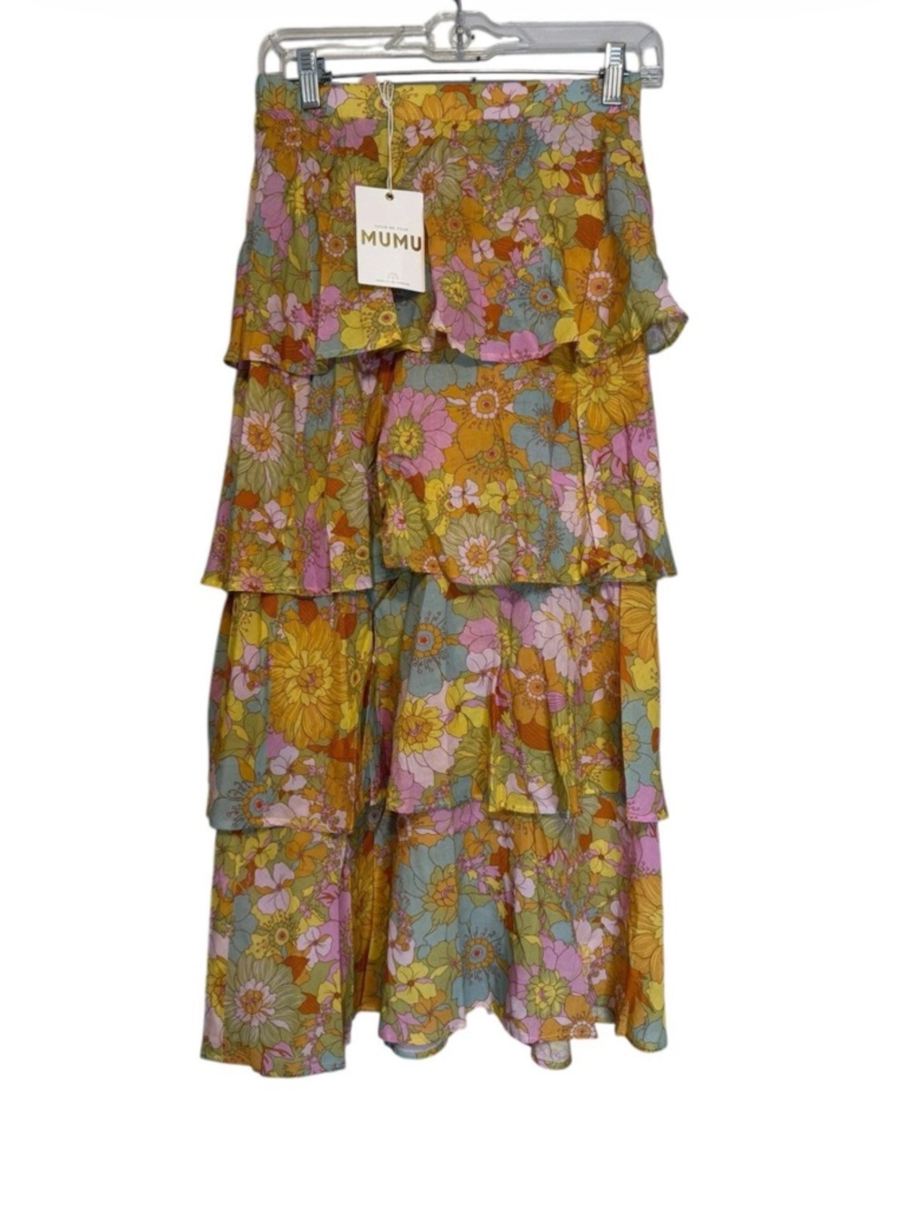 Show Me Your Mumu “Jasmine”Tiered Ruffle Maxi Skirt